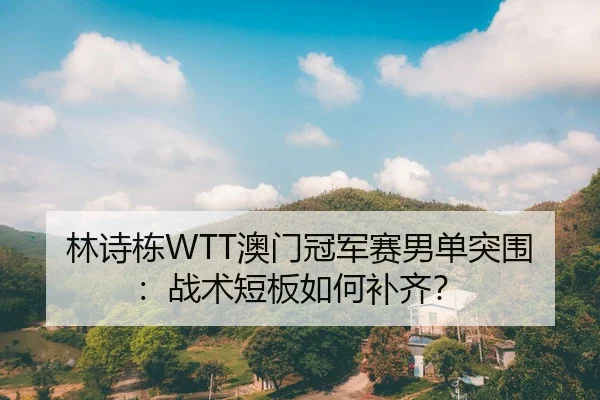 林诗栋WTT澳门冠军赛男单突围：战术短板如何补齐？